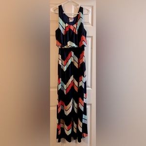 Women’s M Three Pink Hearts Maxi Dress Multi Color